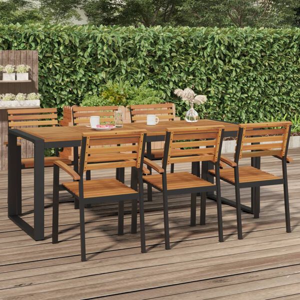 vidaXL Garden Table with U-shaped Legs 200x90x75 cm Solid Wood Acacia