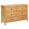 vidaXL Chest of Drawers 105x33.5x73 cm Solid Oak Wood