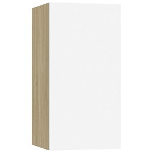 vidaXL TV Cabinet White and Sonoma Oak 30.5x30x60 cm Engineered Wood
