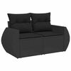 vidaXL 9 Piece Garden Sofa Set with Cushions Black Poly Rattan