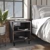 vidaXL Bed Cabinet with Metal Legs High Gloss Grey 40x30x50 cm