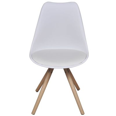 6 pcs White Artificial Leather Dining Chairs