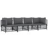 vidaXL 4 Piece Garden Lounge Set with Cushions Anthracite Steel