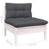vidaXL 8 Piece Garden Lounge Set with Cushions White Solid Pinewood
