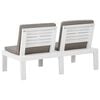 vidaXL 3 Piece Garden Lounge Set with Cushions Plastic White