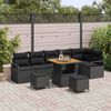 vidaXL Garden Sofa Set with Cushion with Storage 9 pcs Black