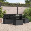vidaXL Garden Sofa Set with Cushion 6 pcs Black Poly rattan