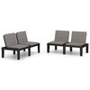 vidaXL Garden Lounge Benches with Cushions 2 pcs Plastic Grey