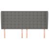 vidaXL Headboard with Ears Dark Grey 163x23x118/128 cm Fabric