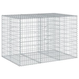 vidaXL Gabion Basket with Cover 150x100x100 cm Galvanised Iron