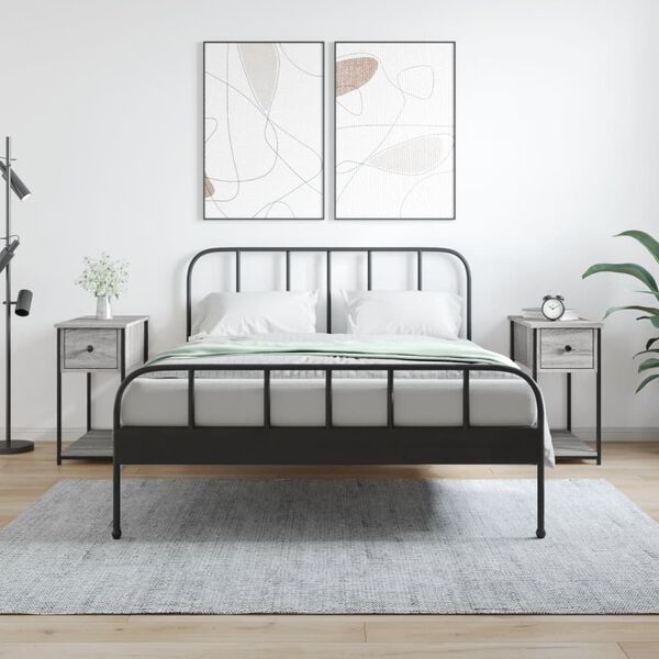 vidaXL Bedside Cabinets 2 pcs Grey Sonoma 30x60x60 cm Engineered Wood