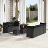 vidaXL Garden Sofa Set with Cushion with Storage Manual 10 pcs Black