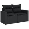 vidaXL 12 Piece Garden Sofa Set with Cushions Black Poly Rattan