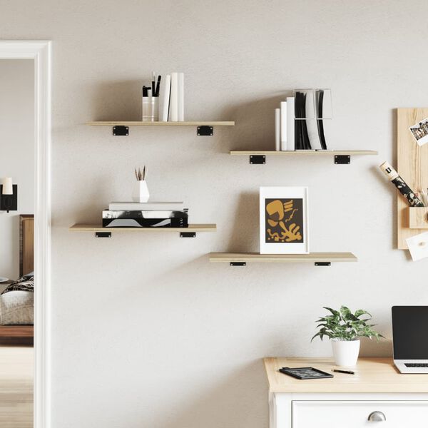 vidaXL Bookshelf Boards 4 pcs Sonoma Oak 60x30x1.5 cm Engineered Wood