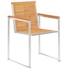vidaXL Garden Chairs with Cushions 2 pcs Solid Teak Wood and Steel