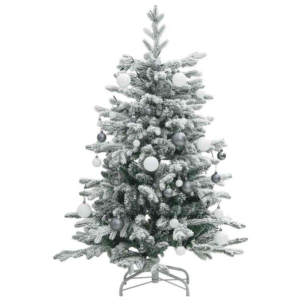 vidaXL Artificial Hinged Christmas Tree 150 LEDs & Ball Set 120 cm