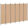 vidaXL 6-Panel Room Divider Beige 300 x 200 cm Fabric