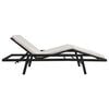 vidaXL Sun Lounger with Cushion Poly Rattan Black
