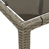 vidaXL Garden Table with Glass Top Light Grey 90x90x75 cm Poly Rattan