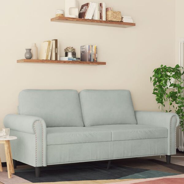 vidaXL 2-Seater Sofa Light Grey 140 cm Velvet