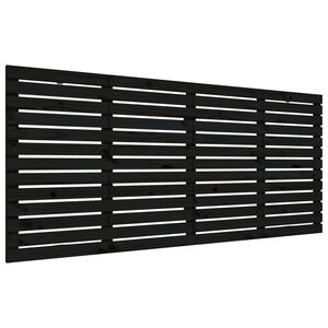 vidaXL Wall Headboard Black 186x3x91.5 cm Solid Wood Pine