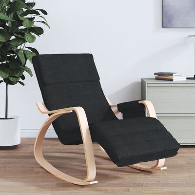 vidaXL Rocking Chair Black Fabric