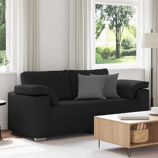 vidaXL Sofa 140cm Black Fabric