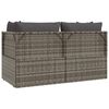 vidaXL 3 Piece Garden Lounge Set with Cushions Grey Poly Rattan
