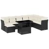 vidaXL 9 Piece Garden Sofa Set with Cushions Black Poly Rattan