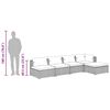 vidaXL 5 Piece Garden Lounge Set with Cushions Poly Rattan Grey