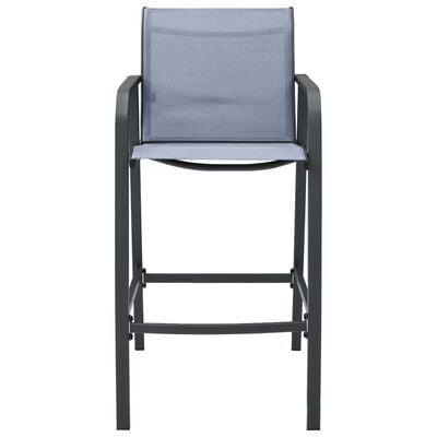 vidaXL Garden Bar Chairs 2 pcs Grey Textilene