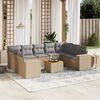 vidaXL 10 Piece Garden Sofa Set with Cushions Beige Poly Rattan