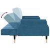 vidaXL Sofa Bed with Cushions Black Velvet