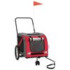 vidaXL Pet Bike Trailer Red and Grey Oxford Fabric and Iron
