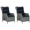 vidaXL 3 Piece Garden Lounge Set with Cushions Poly Rattan Light Grey