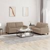 vidaXL 2 Piece Sofa Set with Cushions Cappuccino Faux Leather