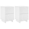 vidaXL Bedside Cabinet 2 pcs White 33.5 x 34.5 x 50 cm Engineered Wood
