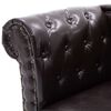 vidaXL Chaise Longue Dark Brown Faux Leather