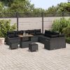 vidaXL Garden Sofa Set with Cushion with Storage 13 pcs Black