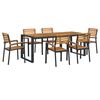 vidaXL 7 Piece Garden Dining Set Solid Wood Acacia and Metal