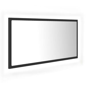 vidaXL Mirror | Grey | Engineered wood, acrylic | Large | Lights