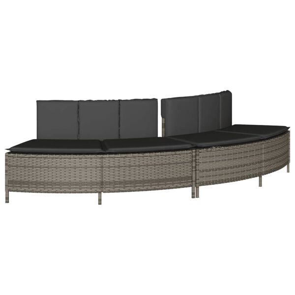 vidaXL Hot Tub Surround Grey Poly Rattan and Solid Wood Acacia
