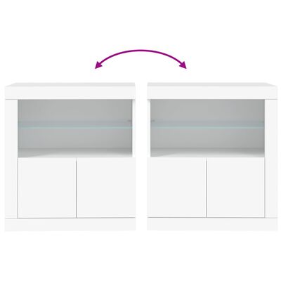 vidaXL Sideboard with LED Lights White 60.5x37x67 cm