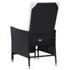 vidaXL 3 Piece Garden Lounge Set with Cushions Poly Rattan Black