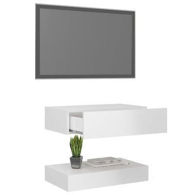 vidaXL TV Cabinet with LED Lights High Gloss White 60x35 cm
