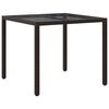 vidaXL Garden Dining Table Brown 90 x 90 x 75 cm Poly rattan