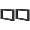 vidaXL Shelf Brackets for Washbasin 2 pcs Black Rectangular Steel