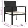 vidaXL 5 Piece Garden Dining Set Poly Rattan Black