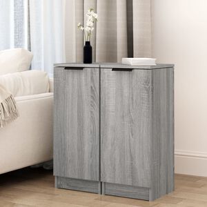 vidaXL Sideboards 2 pcs Grey Sonoma 30x30x70 cm Engineered Wood
