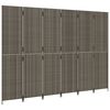 vidaXL Room Divider 6 Panels Grey Poly Rattan